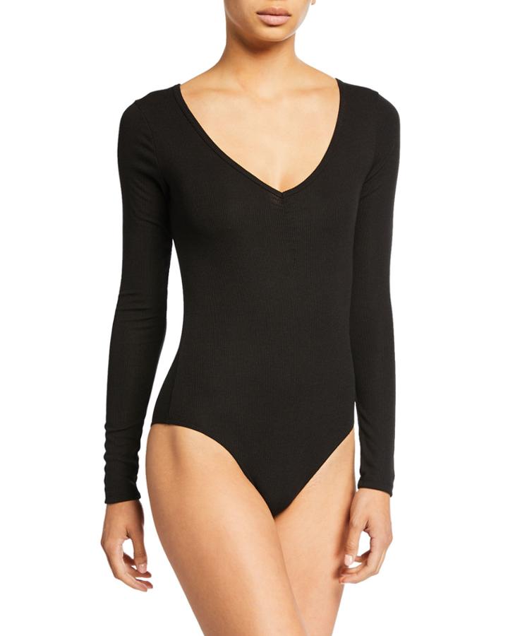 Long-sleeve Ribbed Bodysuit