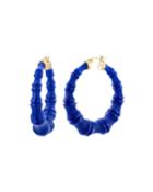 Bamboo Hoop Earrings, Royal Blue