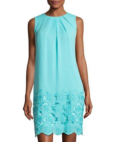 Lace-hem Chiffon Dress