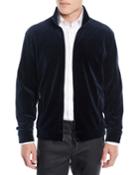 Men's Velvet Jersey Zip-front Jacket