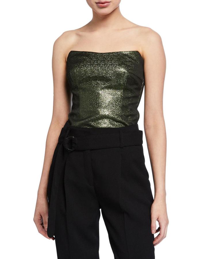 Strapless Metallic Bustier Top