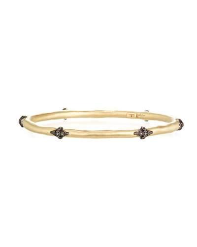 Old World 6-crivelli Station Bangle W/ Black Diamonds
