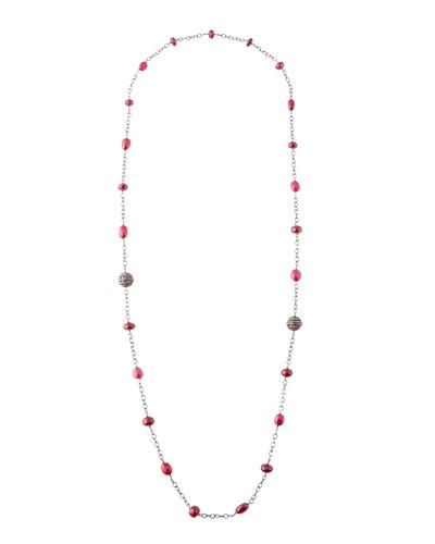 Diamond & Composite Ruby Chain Necklace