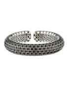 Dot Black Enamel Flex Cuff Bracelet,