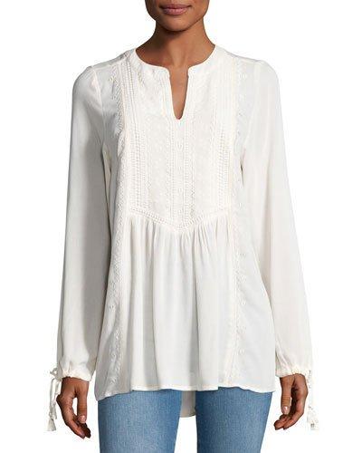 Split-collar Long-sleeve Tunic
