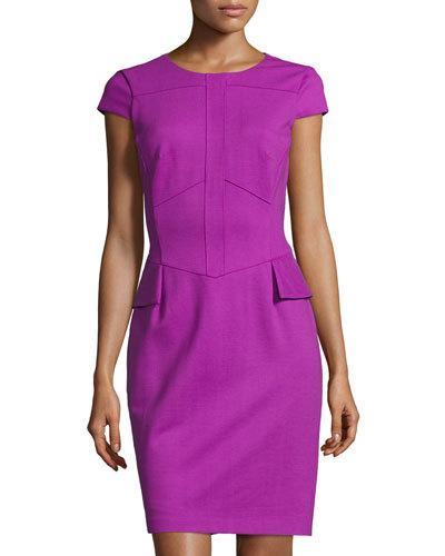 Wanda Peplum Sheath Dress, Orchid