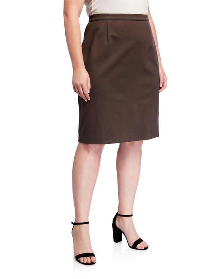 Plus Size Slim Ponte Jersey Knee-length