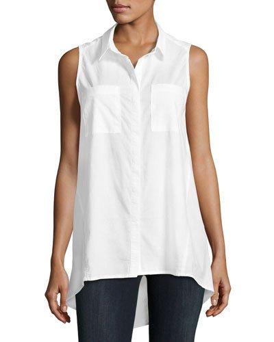 Noreen Sleeveless Flare Top, White