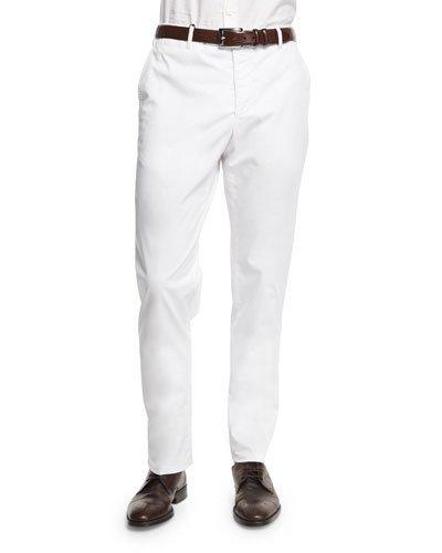 Parker Cotton-stretch Flat-front Trousers