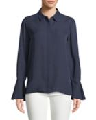 Agatha Bell-sleeve Micro-dot Print