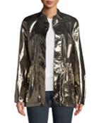 Laminated Metallic Outerwear Jacket
