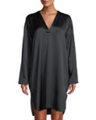 V-neck Tunic Dress, Black