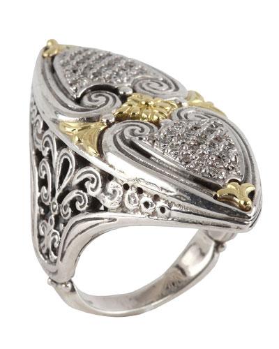 Asteri Marquise Ring W/ Pave White Diamonds,