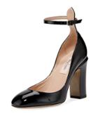 High Ankle Patent Leather Pump, Noir