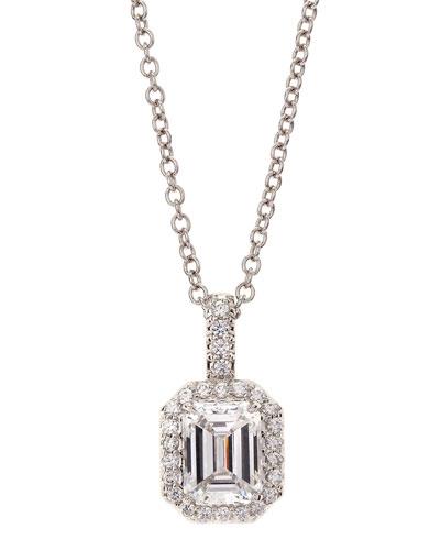 Asscher & Pave Cubic Zirconia Pendant Necklace