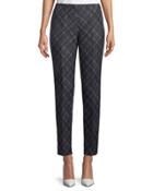 Flat-front Wool Crosshatch Pants