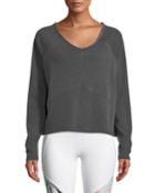 V-neck Distressed Boxy Swing