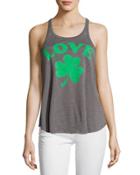 Love And Lucky Racerback Tank, Gray