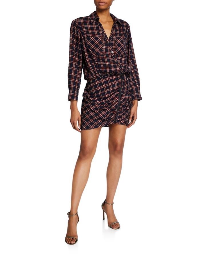 Karen Plaid Shirtdress With Zipper Detail