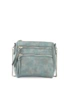 Lizzy Faux-suede Zip Crossbody Bag, Evergreen