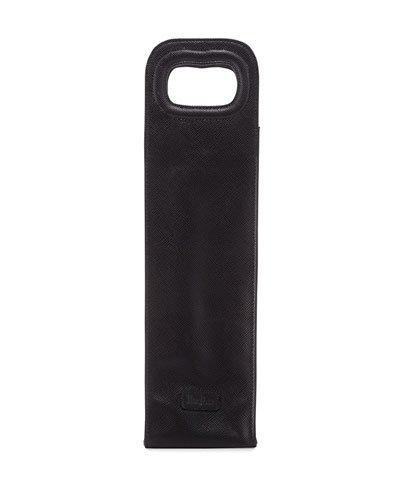 Lizard-embossed Wine Case, Black
