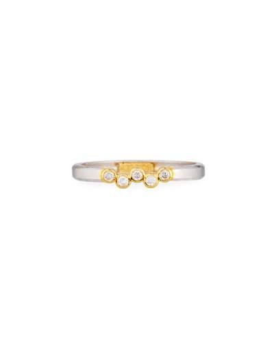 Two-tone Diamond Bar Band Ring,