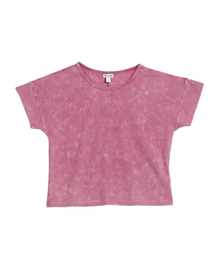 Ribbed Short-sleeve Top,
