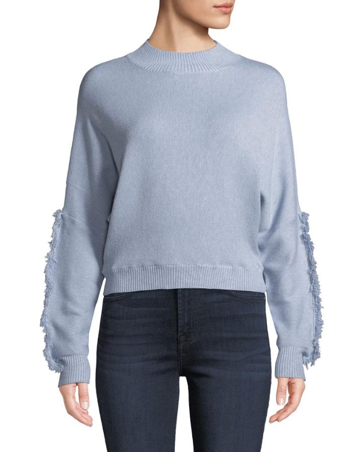 Fringe-sleeve Pullover
