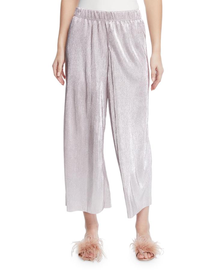 Wide-leg Shiny-plisse
