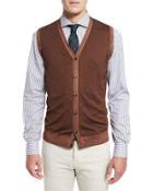 Washed Cashmere Sweater Vest, Brown