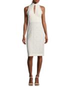 Giana Lace Applique Keyhole Ruffle Dress