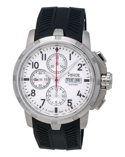 Time-date Gent Chronograph Watch W/ Rubber