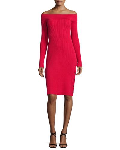 Life Is Real Off-the-shoulder Dress,