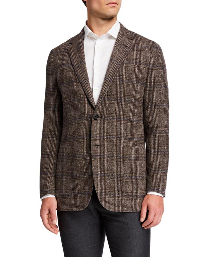 Men's Glen Check Tailored Wool-cashmere Jacket