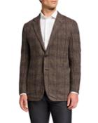 Men's Glen Check Tailored Wool-cashmere Jacket