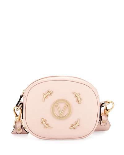 Nina Zip-top Lizard Shoulder Bag, Pink