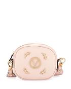 Nina Zip-top Lizard Shoulder Bag, Pink