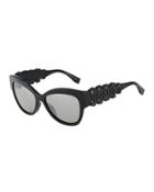 Rhinestone-trim Cat-eye