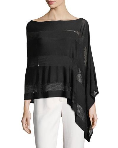 Perforated Illusion-stripe Two-way Topper