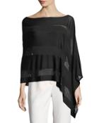 Perforated Illusion-stripe Two-way Topper