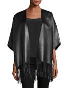 Cappotto Leather Caban Coat, Black