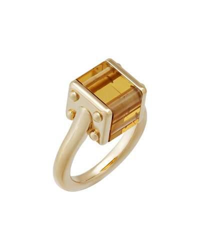 Emprise 18k Citrine Cube Ring,