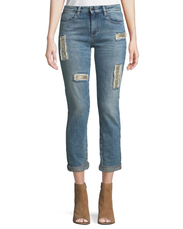 Club 55 Lily Slim Skinny Jeans W/ Embroidery