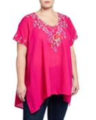 Hinga Embroidered Short-sleeve Tunic,