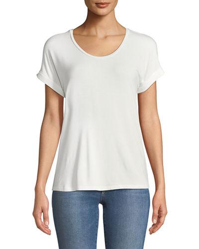 Chiffon-back Short-sleeve Tee