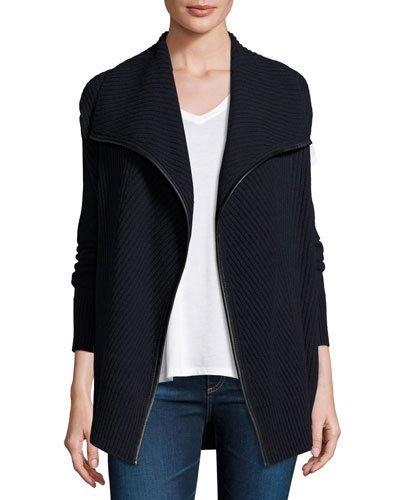 Ribbed Wool Cardigan With