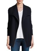 Ribbed Wool Cardigan With