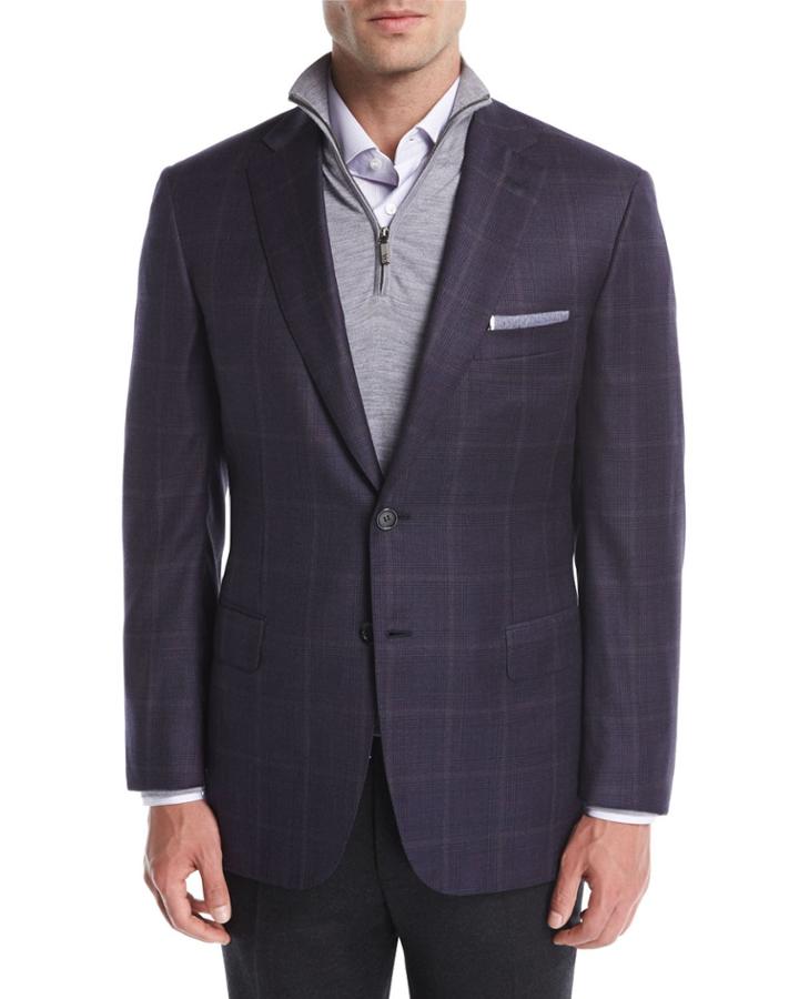 Plaid Wool Two-button
