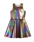Josie Iridescent Rainbow Foil Dress,