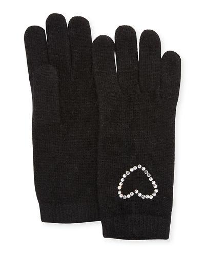 Crystal Heart Cashmere Gloves